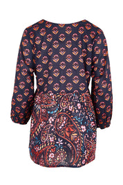 Product shot of the Kamila Cotton Top – Navy in colour Navy, from the back
