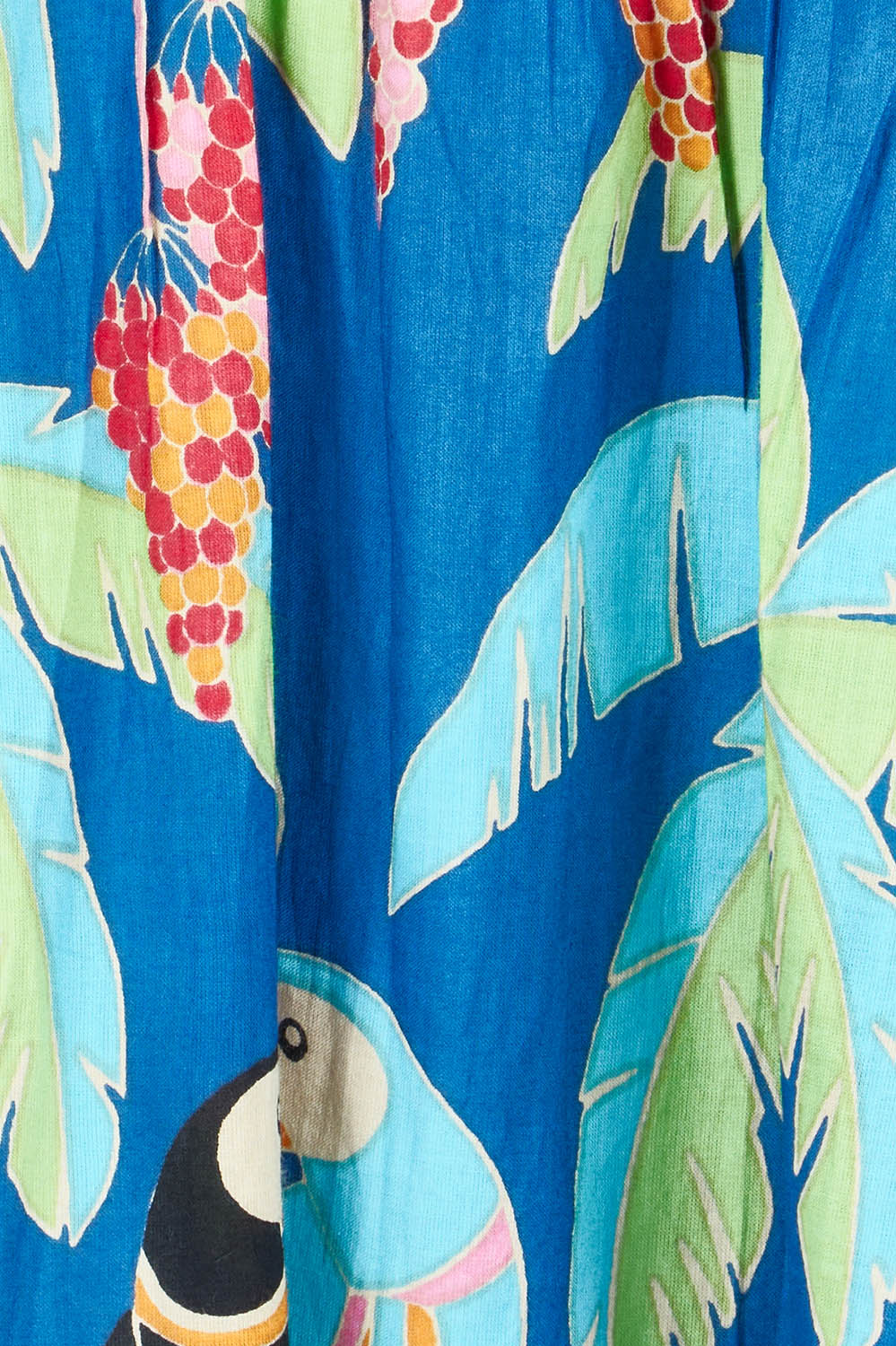 Product shot of the Lainie Midi Cotton Dress in colour Ocean (Blue), detail