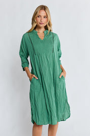 Model Genericm wearing size sample of the Laverne Kaftan Dress – Gumleaf in colour Gumleaf, from the front