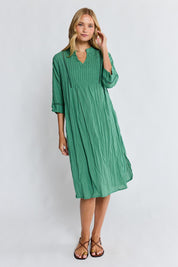 Model Genericm wearing size sample of the Laverne Kaftan Dress – Gumleaf in colour Gumleaf, from the front