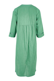 Product shot of the Laverne Kaftan Dress – Gumleaf in colour Gumleaf, from the back