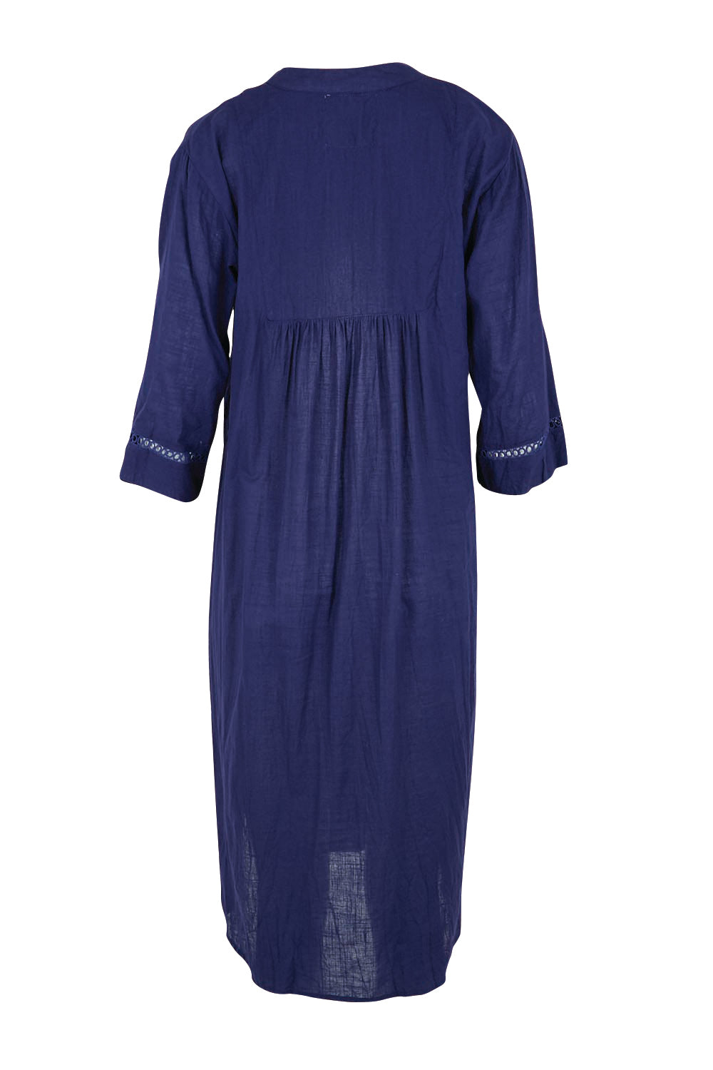 Product shot of the Laverne Kaftan Dress – Navy in colour Navy, from the back