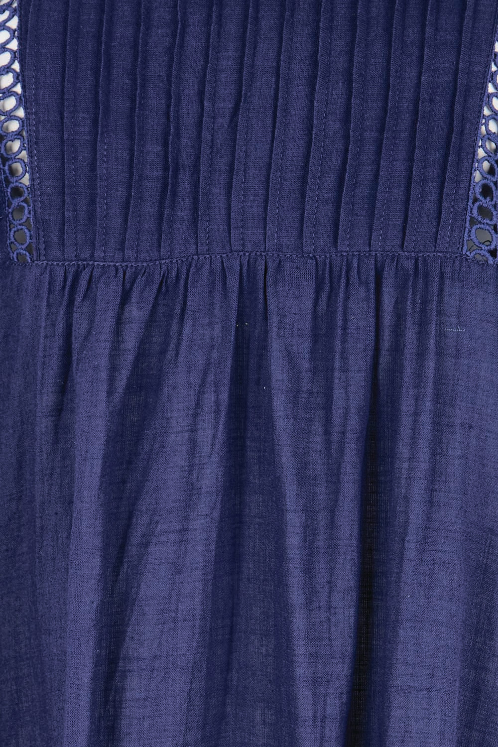 Product shot of the Laverne Kaftan Dress – Navy in colour Navy, showing detail