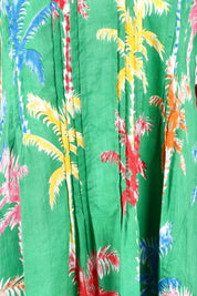 Product shot of the Leilani Cotton Midi Dress in colour Sea (Green), detail