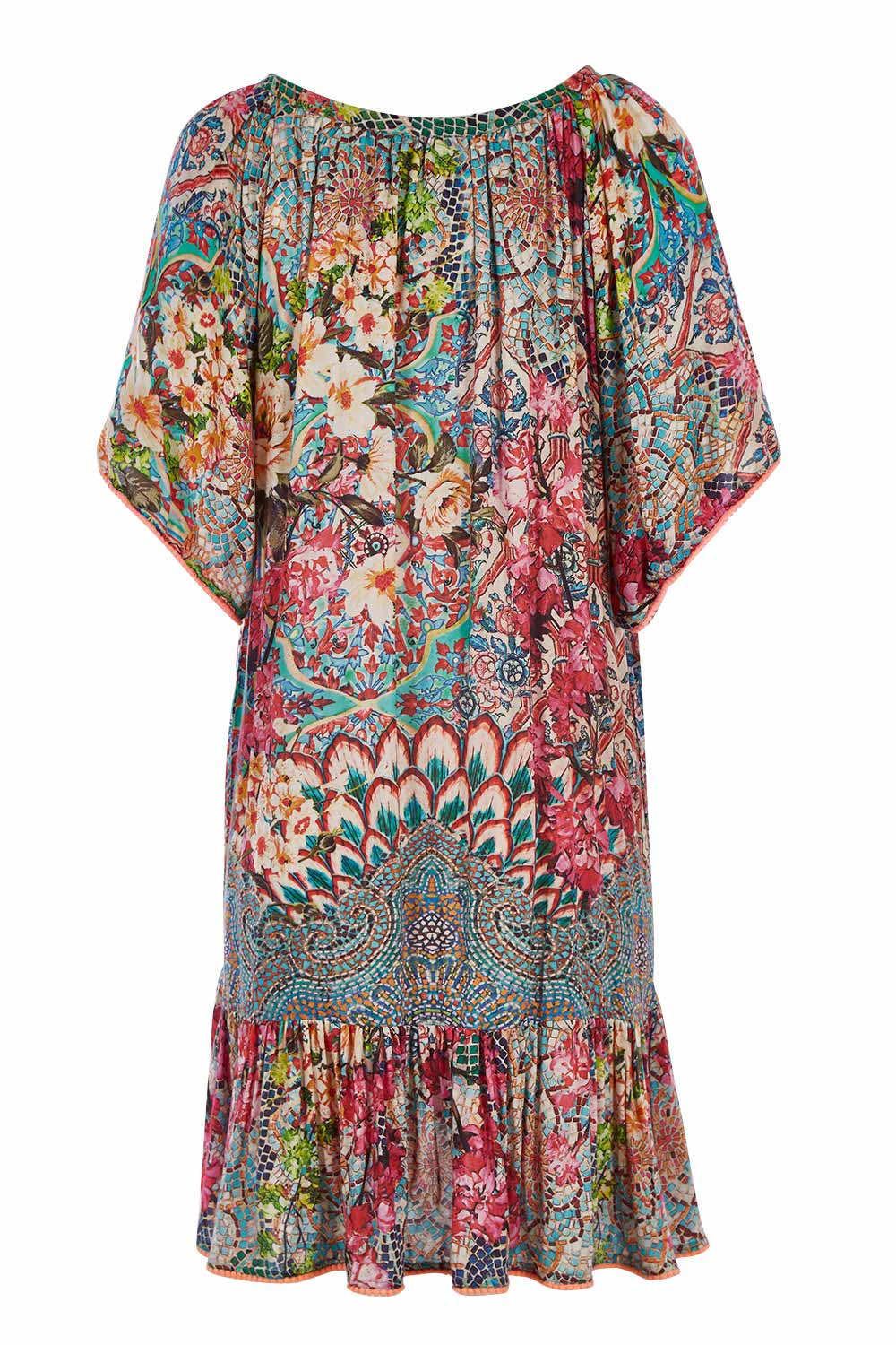 Product shot of the Lindeman Dress in colour Multi (Pink), from the back