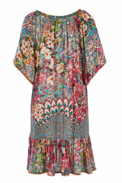 Product shot of the Lindeman Dress in colour Multi (Pink), from the back