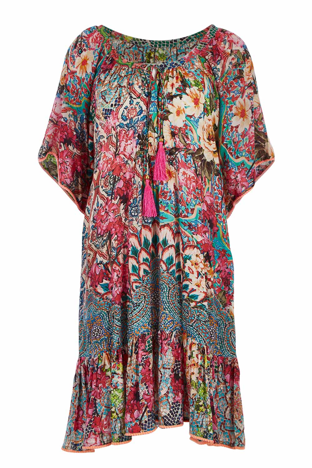 Product shot of the Lindeman Dress in colour Multi (Pink), from the front