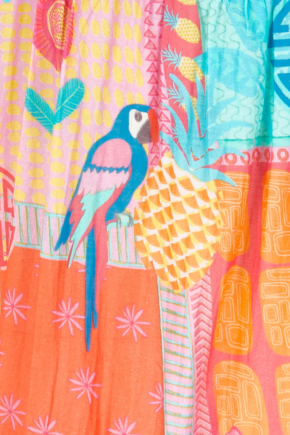 Product shot of the Luna Cotton Sundress in colour Candy, detail
