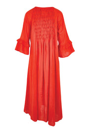 Product shot of the Marilyn Midi Dress – Red in colour Red, from the back