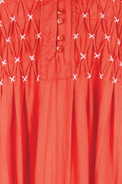 Product shot of the Marilyn Midi Dress – Red in colour Red, showing detail