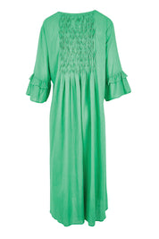 Product shot of the Marilyn Midi Dress – Sea in colour Sea, from the back