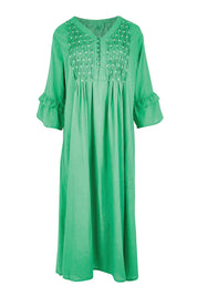 Product shot of the Marilyn Midi Dress – Sea in colour Sea, from the front