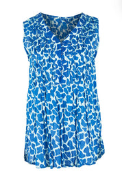 Product shot of the Marley Top in colour Ocean (Blue), from the front