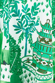 Product shot of the Marquita Cotton Maxi Dress in colour White (Green), detail