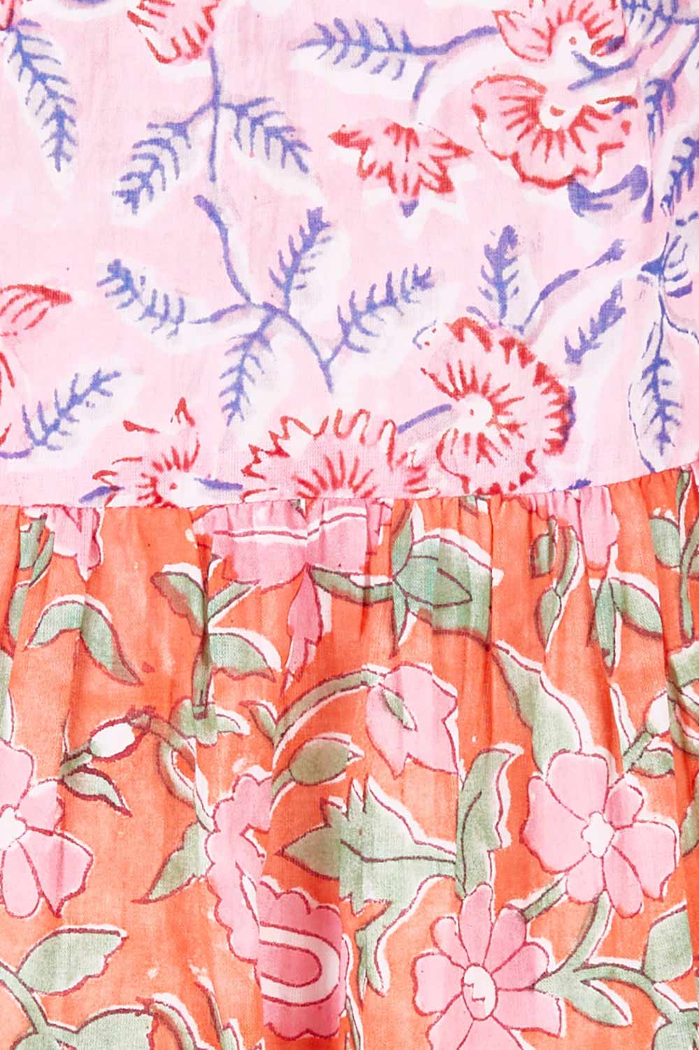 Product shot of the Maud Top in colour Multi (Pink), detail