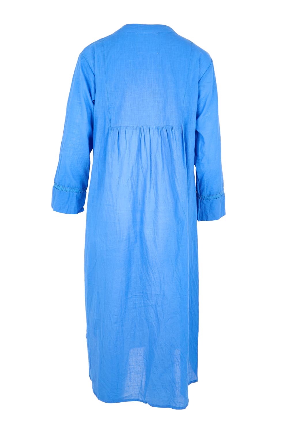 Product shot of the Millie Midi Dress - Sky in colour Sky, from the back