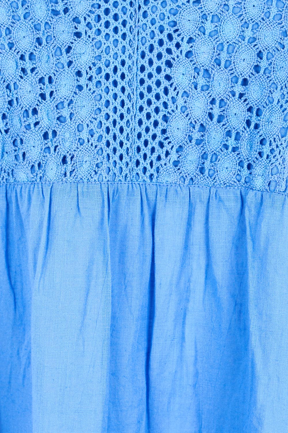 Product shot of the Millie Midi Dress - Sky in colour Sky, showing detail