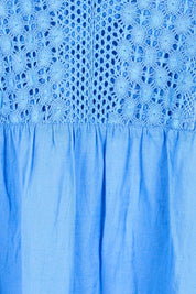Product shot of the Millie Midi Dress - Sky in colour Sky, showing detail