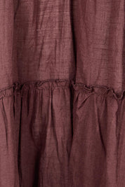 Product shot of the Millie Tiered Dress - Espresso in colour Espresso, showing detail