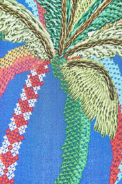 Product shot of the Peregian Tiered Midi Dress in colour Multi (Blue), detail