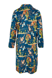Product shot of the Prairie Cotton Shirtdress in colour Navy (Blue), from the back