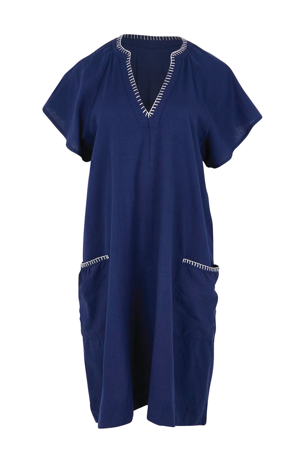 Product shot of the Remi Dress – Navy in colour Navy, from the front