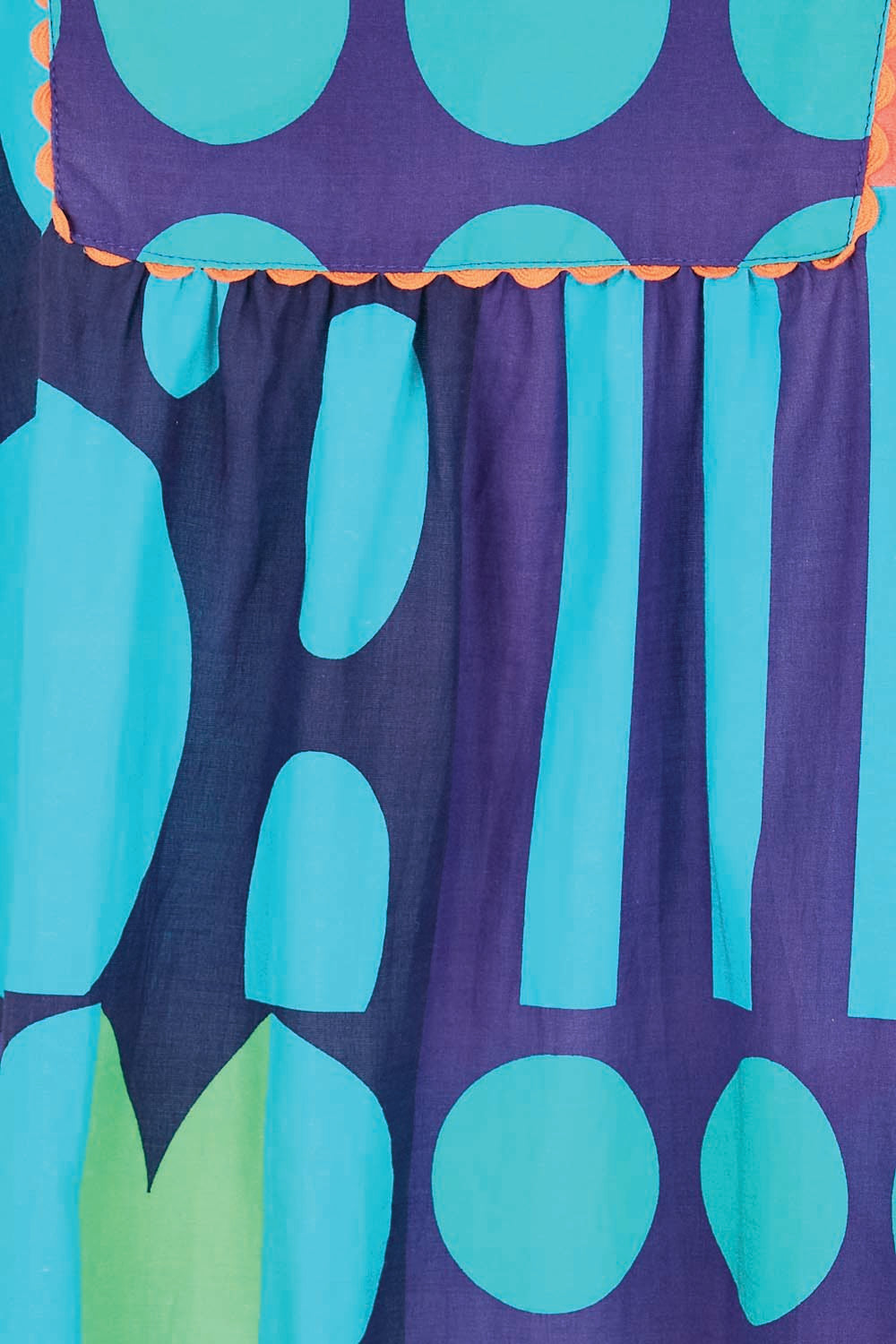 Product shot of the Rhea Midi Dress – Navy in colour Navy, showing detail