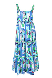 Product shot of the Rosalie Cotton Sundress in colour Sky (Blue), from the front