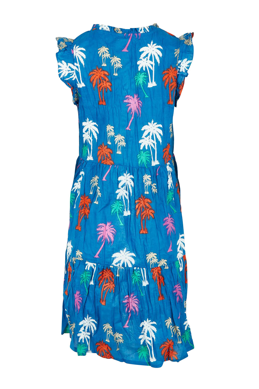 Product shot of the Shamira Cotton Dress in colour Navy (Blue), from the back