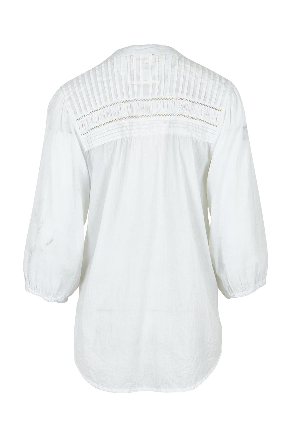 Product shot of the Shayna Cotton Shirt in colour White (White), from the back