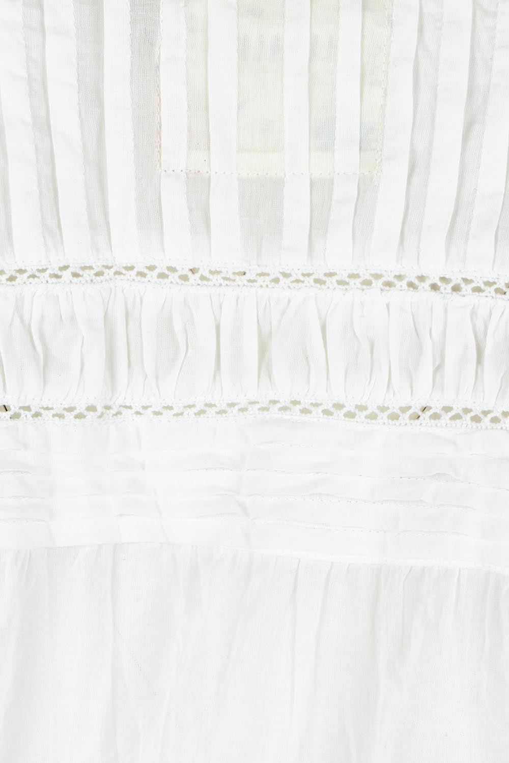 Product shot of the Shayna Cotton Shirt in colour White (White), detail