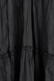 Product shot of the Shayna Cotton Tiered Dress in colour Black (Black), detail