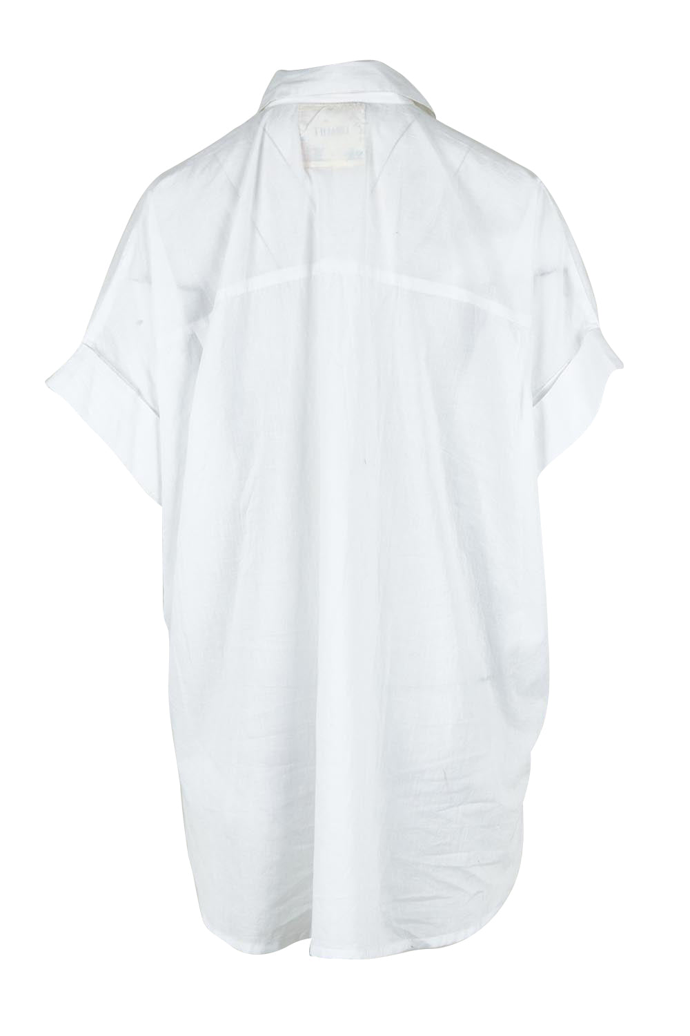 Product shot of the Tillie Cotton Shirt in colour White (White), from the back