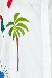 Product shot of the Tillie Cotton Shirt in colour White (White), detail