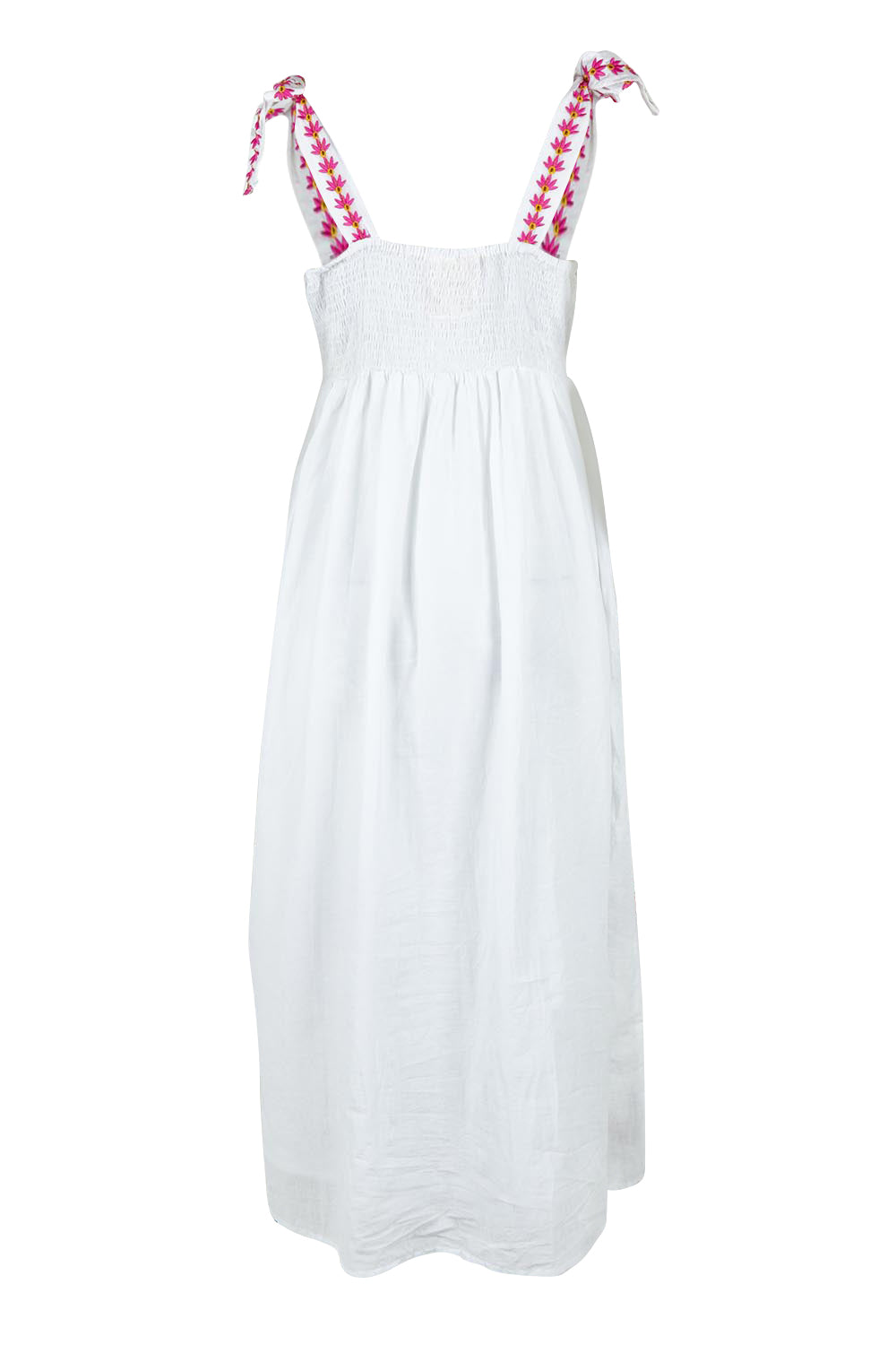Product shot of the Tropicana Cotton Sundress in colour White (White), from the back