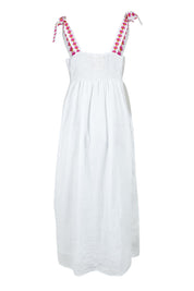 Product shot of the Tropicana Cotton Sundress in colour White (White), from the back
