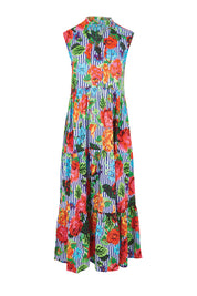 Product shot of the Viola Sleeveless Midi Dress – Print in colour Print, from the front