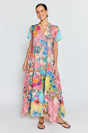 Model Genericm wearing size sample of the Willow Midi Dress – Print in colour Print, from the front