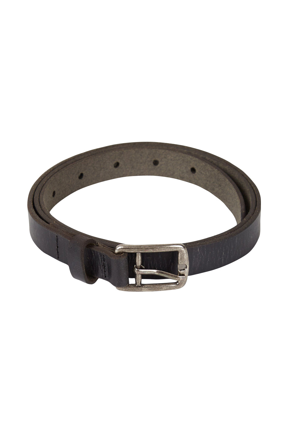 Product shot of the Cloe Vintage Leather Belt in colour Black (Black), from the front