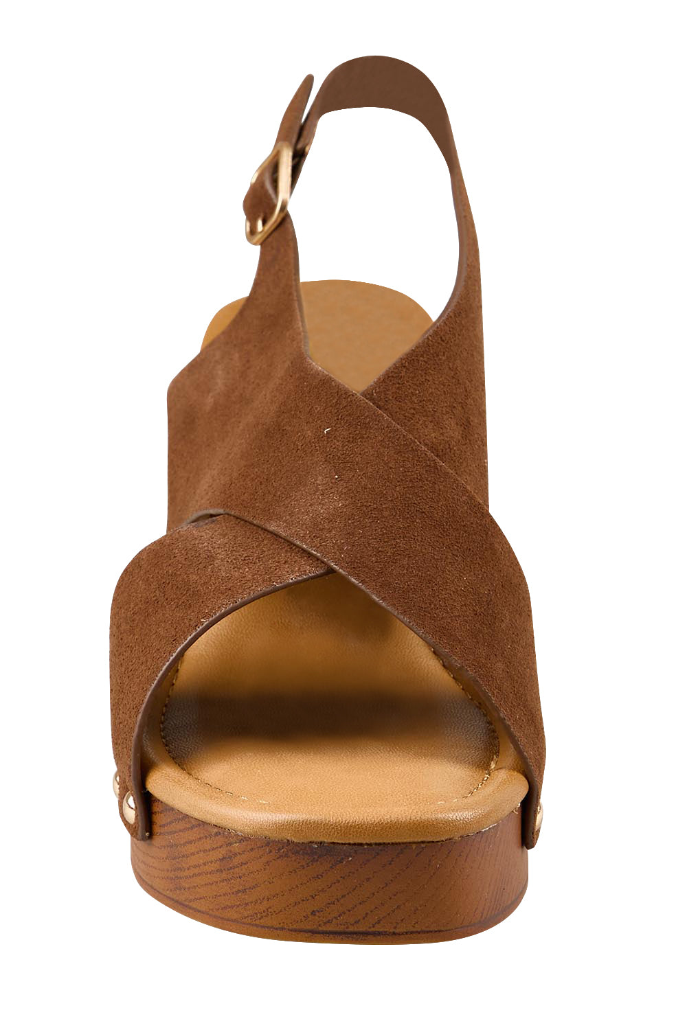 Product shot of the Anabella Heel - Chestnut in colour Chestnut, showing detail