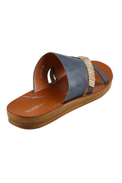 Product shot of the Bride Slide in colour Navy (Blue), from the back