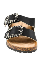 Product shot of the Jirona Slide - Black in colour Black, showing detail