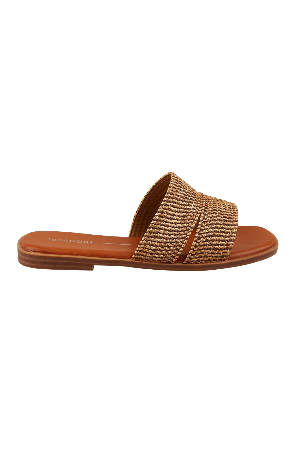 Product shot of the Las Slide in colour Chocolate, from the front
