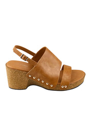Product shot of the Maribel Heel - Brandy in colour Brandy, from the front