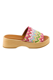 Product shot of the Seli Slide - Pinkmulti in colour Pinkmulti, from the front