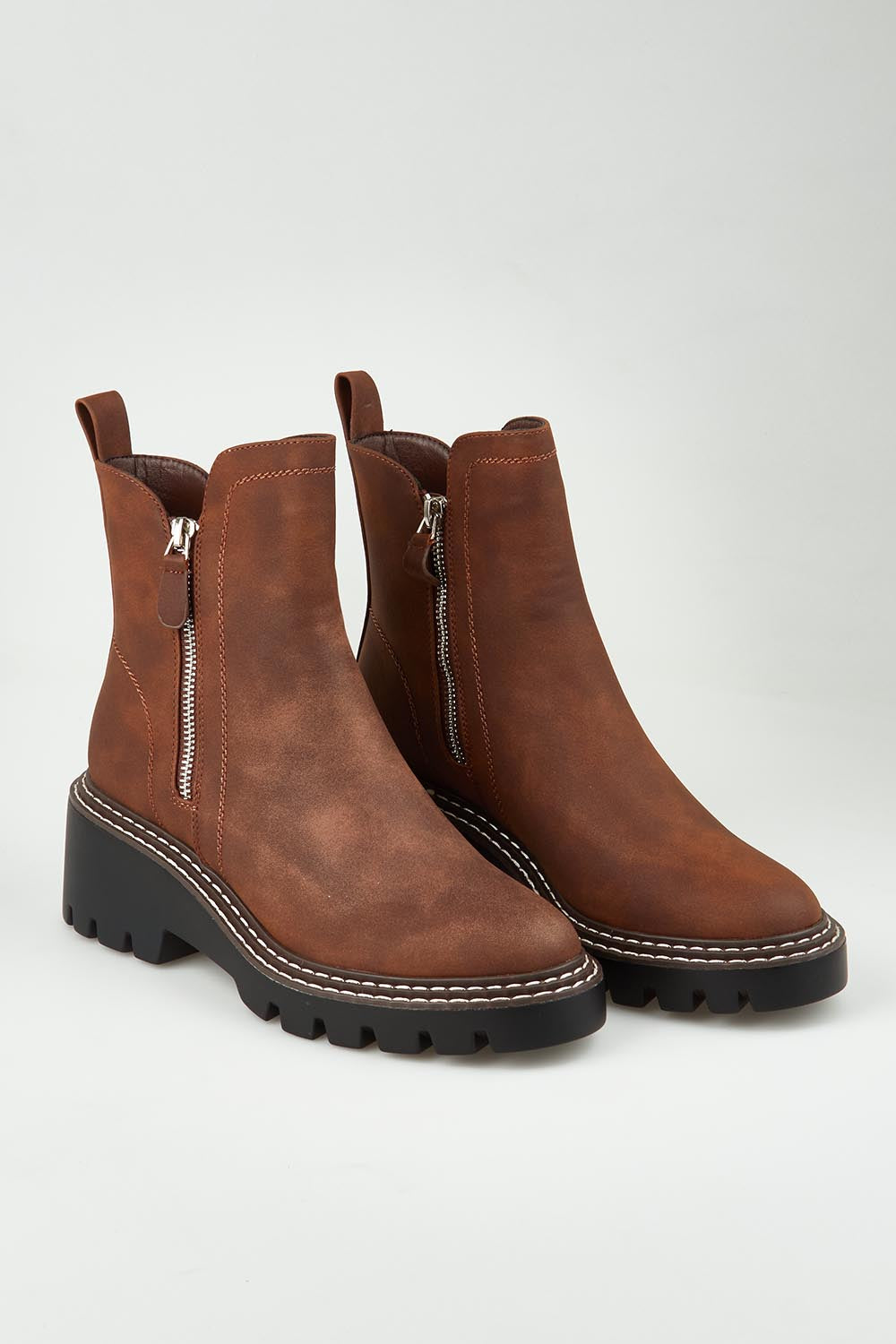 Vianne Zip Ankle Boot – Dkbrown