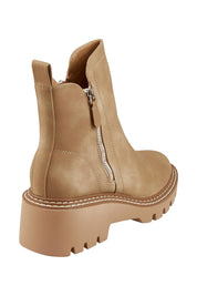 Product shot of the Vianne Zip Ankle Boot - Taupe in colour Taupe, from the back