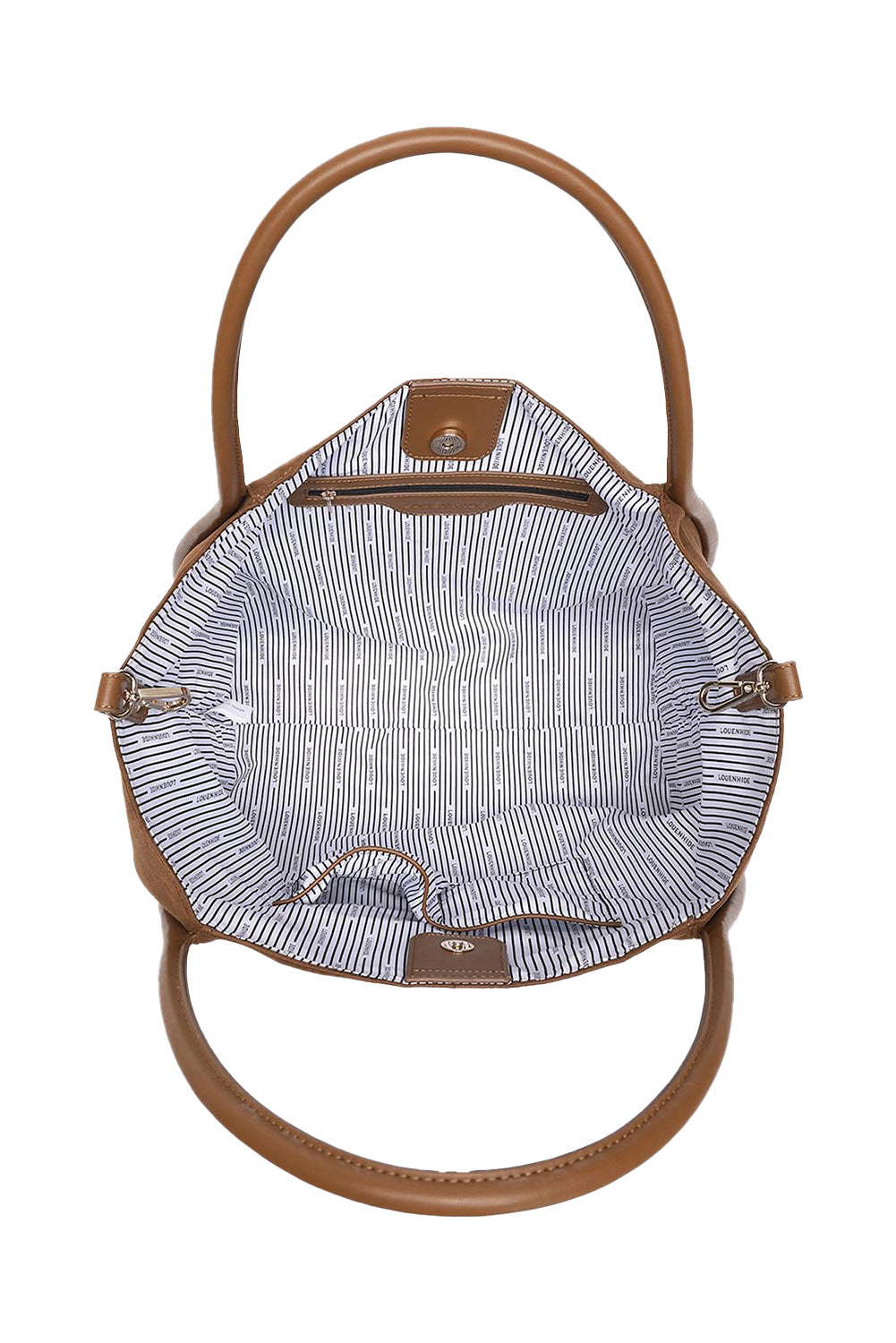 Product shot of the Sutton Shoulder Bag in colour Tansuede, detail
