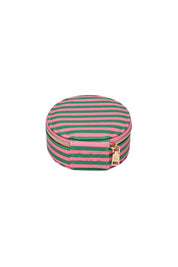 Product shot of the Sisco Stripe Jewellery Box - Greenpinkstripe in colour Greenpinkstripe, from the back