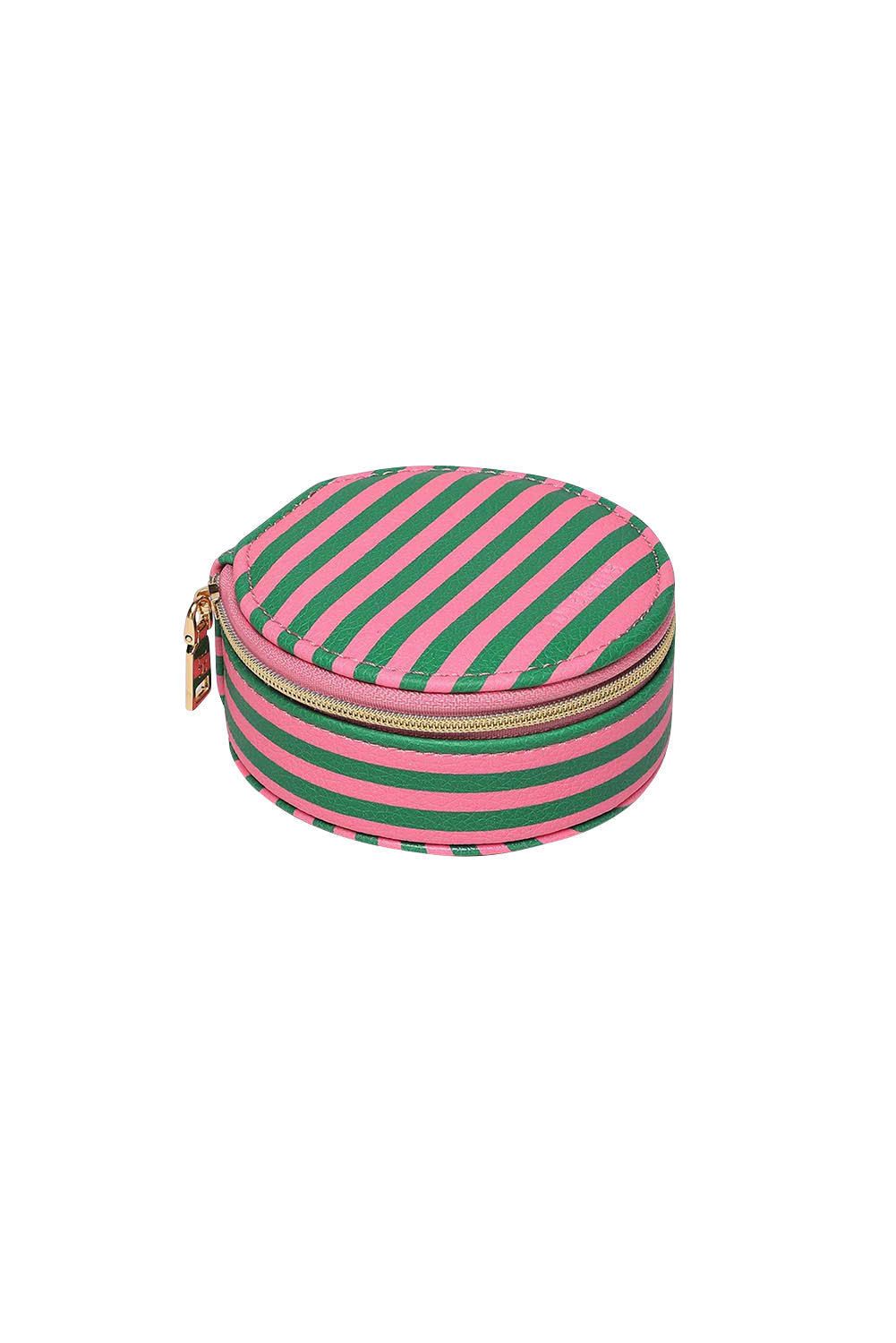 Product shot of the Sisco Stripe Jewellery Box - Greenpinkstripe in colour Greenpinkstripe, showing detail